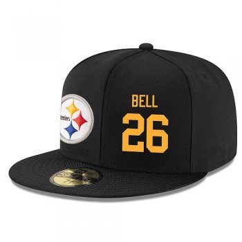 NFL Pittsburgh Steelers #26 Le'Veon Bell Snapback Adjustable Stitched Player Rush Hat - Black/Gold Snapbacks/Hats/Caps