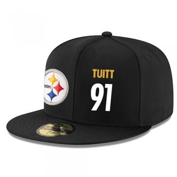 NFL Pittsburgh Steelers #91 Stephon Tuitt Snapback Adjustable Stitched Player Hat - Black/White Snapbacks/Hats/Caps