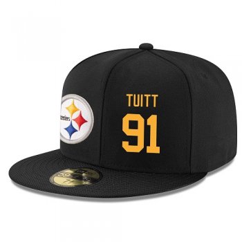 NFL Pittsburgh Steelers #91 Stephon Tuitt Snapback Adjustable Stitched Player Rush Hat - Black/Gold Snapbacks/Hats/Caps