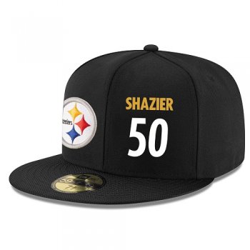 NFL Pittsburgh Steelers #50 Ryan Shazier Snapback Adjustable Stitched Player Hat - Black/White Snapbacks/Hats/Caps