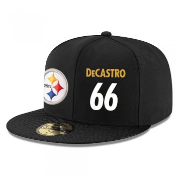 NFL Pittsburgh Steelers #66 David DeCastro Snapback Adjustable Stitched Player Hat - Black/White Snapbacks/Hats/Caps