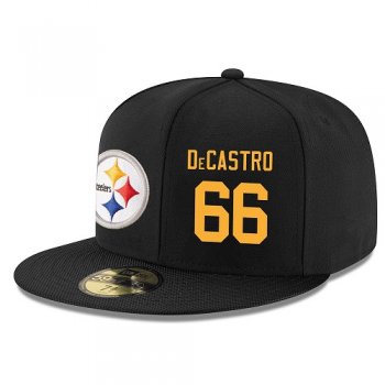 NFL Pittsburgh Steelers #66 David DeCastro Snapback Adjustable Stitched Player Rush Hat - Black/Gold Snapbacks/Hats/Caps