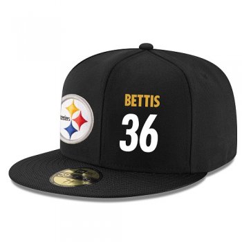 NFL Pittsburgh Steelers #36 Jerome Bettis Snapback Adjustable Stitched Player Hat - Black/White Snapbacks/Hats/Caps