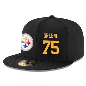 NFL Pittsburgh Steelers #75 Joe Greene Snapback Adjustable Stitched Player Rush Hat - Black/Gold Snapbacks/Hats/Caps