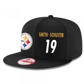 NFL Pittsburgh Steelers #19 JuJu Smith-Schuster Snapback Adjustable Stitched Player Hat - Black/White Snapbacks/Hats/Caps