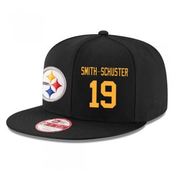 NFL Pittsburgh Steelers #19 JuJu Smith-Schuster Snapback Adjustable Stitched Player Rush Hat - Black/Gold Snapbacks/Hats/Caps