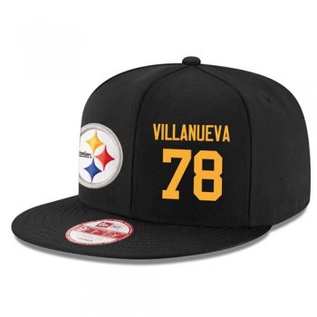 NFL Pittsburgh Steelers #78 Alejandro Villanueva Snapback Adjustable Stitched Player Rush Hat - Black/Gold Snapbacks/Hats/Caps