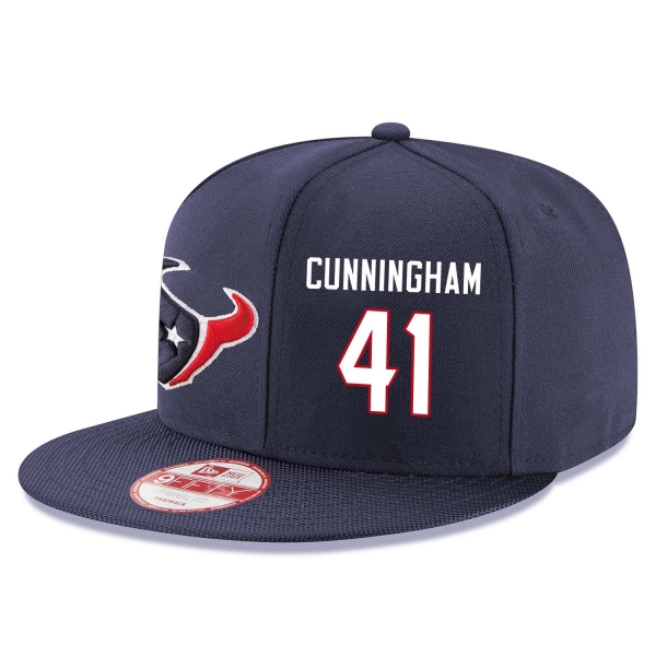 NFL Houston Texans #41 Zach Cunningham Snapback Adjustable Stitched Player Hat - Navy/White Snapbacks/Hats/Caps