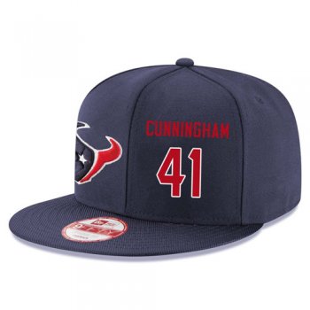 NFL Houston Texans #41 Zach Cunningham Snapback Adjustable Stitched Player Rush Hat - Navy/Red Snapbacks/Hats/Caps