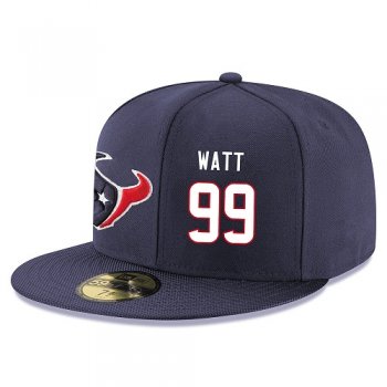 NFL Houston Texans #99 J.J. Watt Snapback Adjustable Stitched Player Hat - Navy/White Snapbacks/Hats/Caps