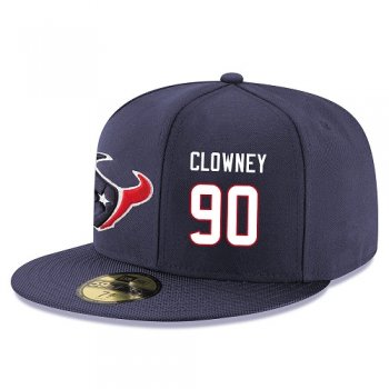 NFL Houston Texans #90 Jadeveon Clowney Snapback Adjustable Stitched Player Hat - Navy/White Snapbacks/Hats/Caps