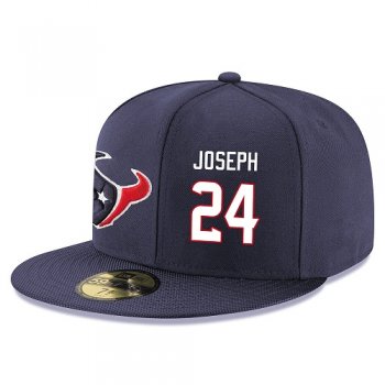 NFL Houston Texans #24 Johnathan Joseph Snapback Adjustable Stitched Player Hat - Navy/White Snapbacks/Hats/Caps