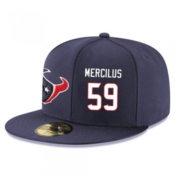 NFL Houston Texans #59 Whitney Mercilus Snapback Adjustable Stitched Player Hat - Navy/White Snapbacks/Hats/Caps