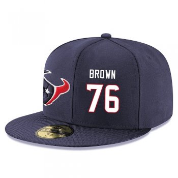 NFL Houston Texans #76 Duane Brown Snapback Adjustable Stitched Player Hat - Navy/White Snapbacks/Hats/Caps