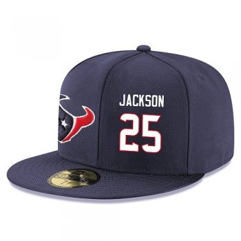 NFL Houston Texans #25 Kareem Jackson Snapback Adjustable Stitched Player Hat - Navy/White Snapbacks/Hats/Caps