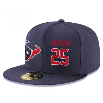 NFL Houston Texans #25 Kareem Jackson Snapback Adjustable Stitched Player Rush Hat - Navy/Red Snapbacks/Hats/Caps