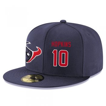 NFL Houston Texans #10 DeAndre Hopkins Snapback Adjustable Stitched Player Rush Hat - Navy/Red Snapbacks/Hats/Caps