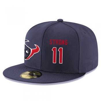 NFL Houston Texans #11 Jaelen Strong Snapback Adjustable Stitched Player Rush Hat - Navy/Red Snapbacks/Hats/Caps