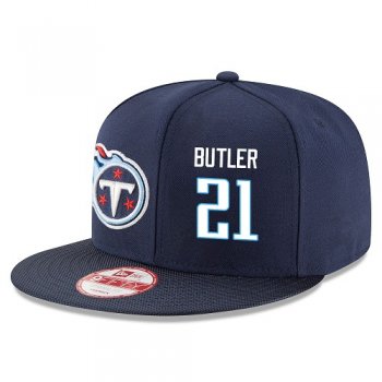 NFL Tennessee Titans #21 Malcolm Butler Snapback Adjustable Stitched Player Hat - Navy Blue Snapbacks/Hats/Caps