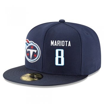 NFL Tennessee Titans #8 Marcus Mariota Snapback Adjustable Stitched Player Hat - Navy/White Snapbacks/Hats/Caps