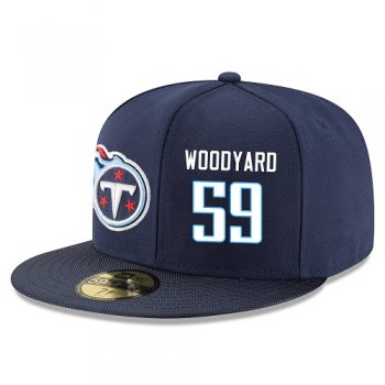 NFL Tennessee Titans #59 Wesley Woodyard Snapback Adjustable Stitched Player Hat - Navy/White Snapbacks/Hats/Caps