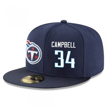 NFL Tennessee Titans #34 Earl Campbell Snapback Adjustable Stitched Player Hat - Navy/White Snapbacks/Hats/Caps