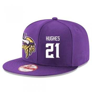 NFL Minnesota Vikings #21 Mike Hughes Snapback Adjustable Stitched Player Hat - Purple Snapbacks/Hats/Caps