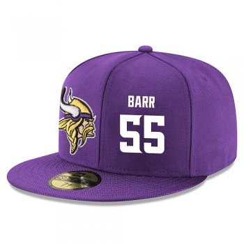 NFL Minnesota Vikings #55 Anthony Barr Snapback Adjustable Stitched Player Hat - Purple/White Snapbacks/Hats/Caps