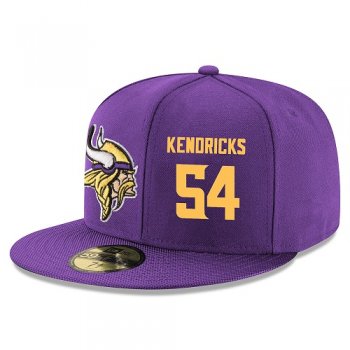 NFL Minnesota Vikings #54 Eric Kendricks Snapback Adjustable Stitched Player Hat - Purple/Gold Snapbacks/Hats/Caps