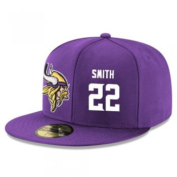 NFL Minnesota Vikings #22 Harrison Smith Snapback Adjustable Stitched Player Hat - Purple/White Snapbacks/Hats/Caps