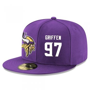 NFL Minnesota Vikings #97 Everson Griffen Snapback Adjustable Stitched Player Hat - Purple/White Snapbacks/Hats/Caps