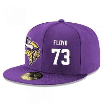 NFL Minnesota Vikings #73 Sharrif Floyd Snapback Adjustable Stitched Player Hat - Purple/White Snapbacks/Hats/Caps