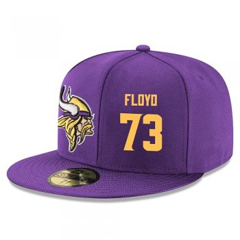 NFL Minnesota Vikings #73 Sharrif Floyd Snapback Adjustable Stitched Player Hat - Purple/Gold Snapbacks/Hats/Caps