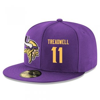 NFL Minnesota Vikings #11 Laquon Treadwell Snapback Adjustable Stitched Player Hat - Purple/Gold Snapbacks/Hats/Caps