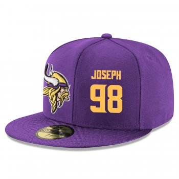 NFL Minnesota Vikings #98 Linval Joseph Snapback Adjustable Stitched Player Hat - Purple/Gold Snapbacks/Hats/Caps