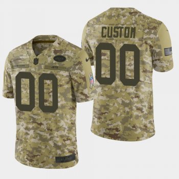 Men's New York Jets Customized Camo Salute To Service NFL Stitched Limited Jersey