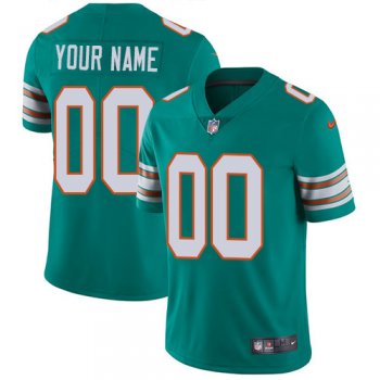 Men's Miami Dolphins Customized Aqua Green Alternate Vapor Untouchable NFL Stitched Limited Jersey