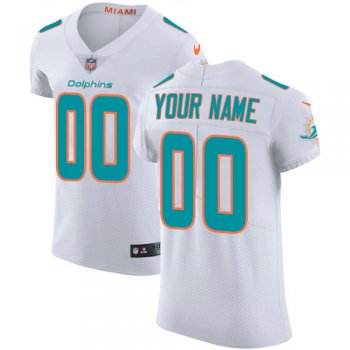 Men's Miami Dolphins White Vapor Untouchable Custom Elite NFL Stitched Jersey