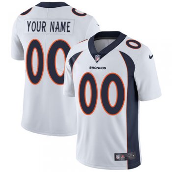 Men's Denver Broncos Customized White Vapor Untouchable NFL Stitched Limited Jersey