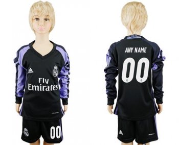 Real Madrid Personalized Sec Away Long Sleeves Kid Soccer Club Jersey