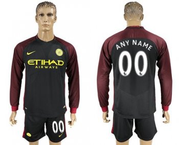 Manchester City Personalized Away Long Sleeves Soccer Club Jersey