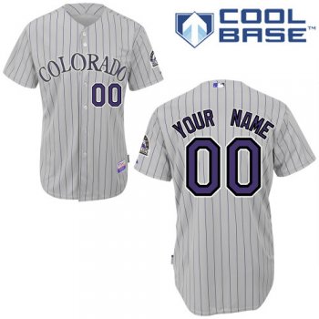 Rockies Personalized Authentic Grey MLB Jersey