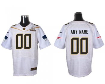 Nike New England Patriots Customized White 2016 Pro Bowl Men's Stitched NFL Elite Jersey