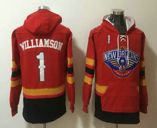 Men's New Orleans Pelicans #1 Winning Williamson NEW Red Pocket Stitched NBA Pullover Hoodie