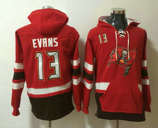 Men's Tampa Bay Buccaneers #13 Mike Evans NEW Red Pocket Stitched NFL Pullover Hoodie