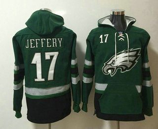 Men's Philadelphia Eagles #17 Alshon Jeffery NEW Midnight Green Pocket Stitched NFL Pullover Hoodie