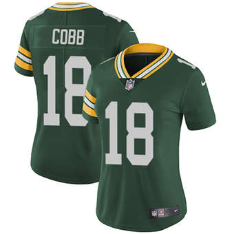 Women's Packers #18 Randall Cobb Green Team Color Stitched Football Vapor Untouchable Limited Jersey