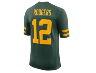 Men's Green Bay Packers Aaron Rodgers Green yellow Jersey