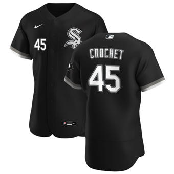 Men's Chicago White Sox #45 Garrett Crochet Black Alternate 2020 Authentic Player Baseball Jersey