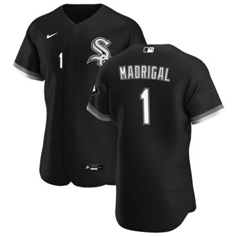 Men's Chicago White Sox #1 Nick Madrigal Black Alternate 2020 Authentic Player Baseball Jersey